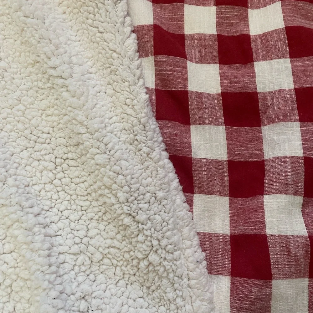 Rae Dunn Merry Red and White Plaid Throw